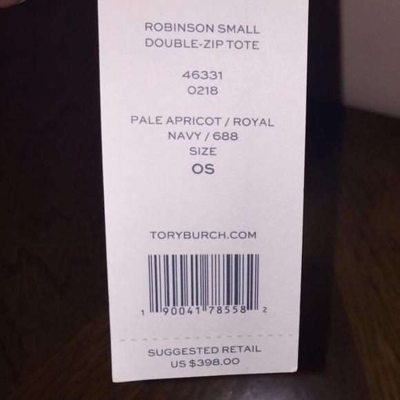 Tory Burch small Robinson Double-Zip Tote. Pale Apricot